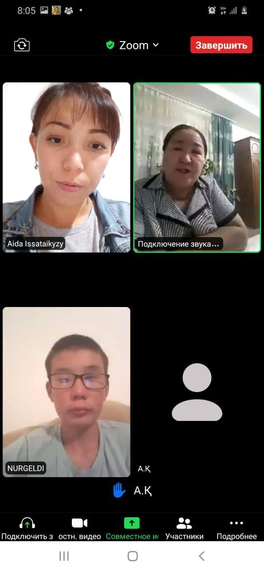 9 сынып білім алушыларының ZOOM платформасы бойынша мектеп түлегімен кездесу