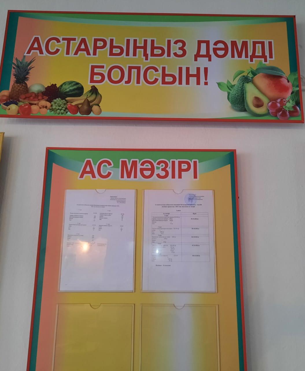 Мектеп асханасы туралы мәлімет